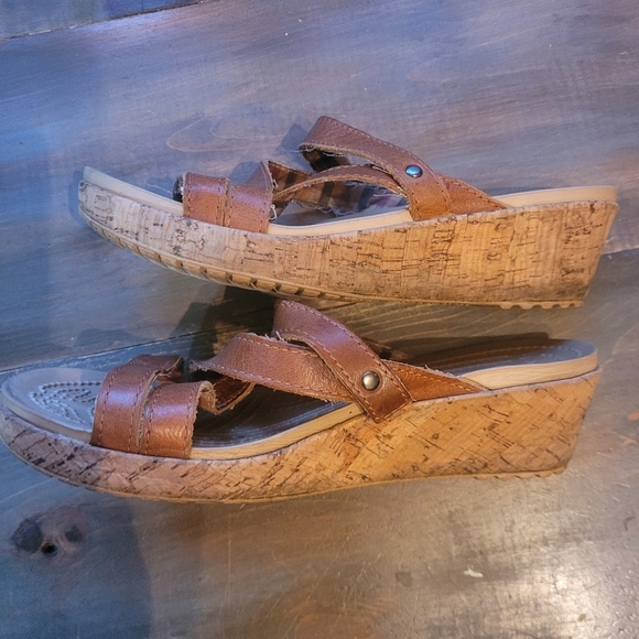 Crocs A-leigh Wedge Cork Sandals 7 - Picture 4 of 6